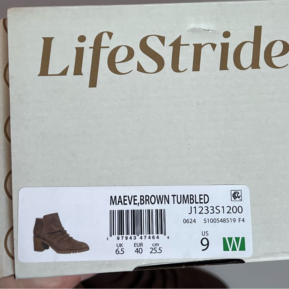 Life Stride Maeve (Women's) Brown Leather Casual Booties Sz 9 New with box @ - Picture 6 of 6